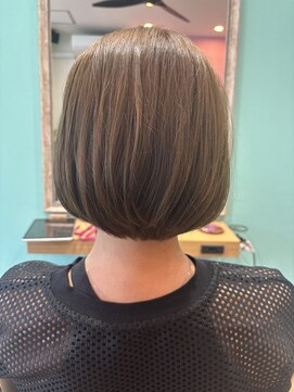 ヘアー ギャラリー ルピ(hair gallery Rupi) ボブ×カーキベージュ×耳かけ