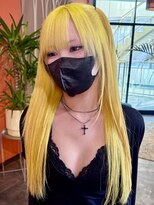 テラ 仙台(Tera)&nbsp;137. イエロー/黒髪/ぱっつん前髪/顔周り/前髪/韓国