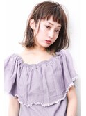 大人かわいい伸ばしかけ個性的グレージュナチュラルボブ