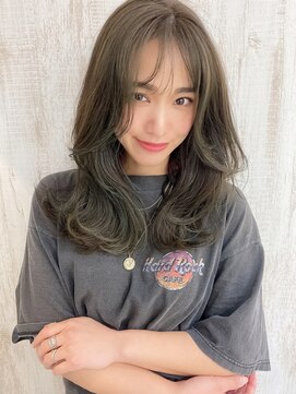 エストレーラ(estrela) 『estrela』大人可愛い透け感オリーブグレーベージュ