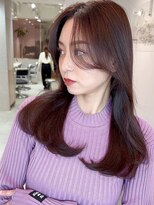 シーシンジュク 新宿南口(Sea shinjuku)&nbsp;ブリーチなしチョコレート色×前髪/顔周り×韓国ロング[新宿]