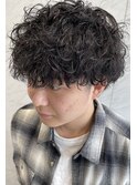 ツーブロ波巻きスパイラルパーマ