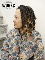 ワークス ヘアデザイン(WORKS HAIR DESIGN)&nbsp;メンズロングドレッドタイトロープアレンジグラデーションカラー