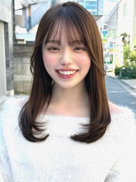 ミラリー トウキョウ(Mirareee Tokyo) 20代30代40代◎前髪パーマグレーベージュレイヤーロング黒髪