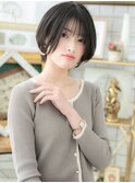 アースカラー小顔前下がりショートマッシュc5大宮20代30代40代