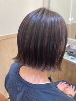 オリーブスバイネオリーブ(Olive's by neolive)&nbsp;ボブルフ_ネビージュ_小顔_ワンレン_黒髪_白髪ぼかし_前髪 V