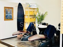 サンセット(sunset)の雰囲気（フルフラットで首が疲れないこだわりのシャンプー台。）