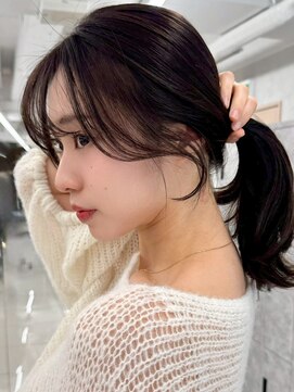 エジョン 幡ヶ谷店(Aejon) 顔まわり/レイヤーロング/韓国ヘア/ベビーピンク/新宿