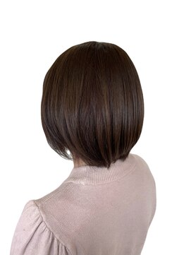 ヘアーズファイン(hair's fine) 丸みショートボブブリーチなしオリーブブラウン