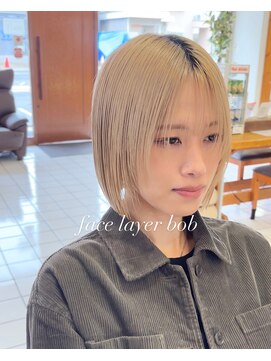 ヘアーアンドメイク サワ 上田本店(SAWA) 大人可愛い切りっぱなしボブフェイスレイヤー