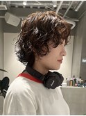天神大名顔周りレイヤーカットミディアムボブタッセルボブパーマ