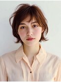 ピンクベージュ/アンブレラカラー/クールショート/前髪/表参道