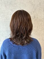 ポリマン 西新井(poliment) 大人女性のミディアムレイヤーボブ 暗すぎない春カラー