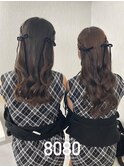 編み込みハーフツイン