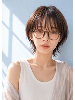 ヘアーメイク スリー(Hair Make 3) シースルーマッシュウルフカットアンブレラカラーショートボブ