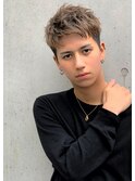 外国人風ツーブロックアップバング