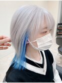 【夏カラー】ウルフホワイトカラー×インナークリアブルー