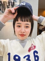 テトヘアー(teto hair) ミニボブ ・ショートバング・オン眉・ぱっつん・黒髪・キャップ