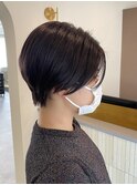 ハンサムショート/アッシュブラック/暗髪/小顔補正立体カット