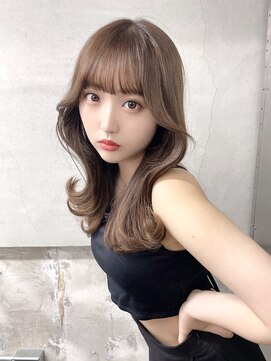 ロンドローズ 名古屋(Lond damaskRose) チョコレート 切りっぱなし イヤリングカラー 韓国ヘア 顔周り