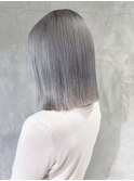 ホワイトシルバー_外ハネボブセクションカラー_ba384092