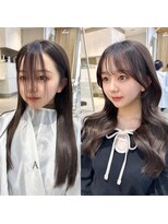 アフロートリノ(AFLOAT Leino)&nbsp;大人可愛い韓国ヘア　前髪　顔まわりカット　レイヤーカット#