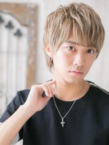 モッズヘア メン 新所沢店(mod's hair men)&nbsp;モテ髪ブロンドカラーメッシュ束感くせ毛風ミニウルフa新所沢