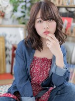 カバーヘア ブリス 志木南口駅前店(COVER HAIR bliss)&nbsp;くせ毛風ゆるふわカール斜めバングこなれヘアc5志木20代30代40代