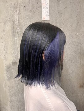 アジリ(agili) 10代20代/外ハネボブ/インナーカラー/色落ち/ラベンダーブルー
