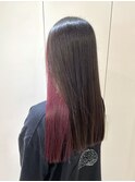 顔周りカット/小顔/インナーカラー/ブリーチ/ピンク/レッド/赤紫