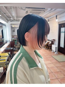 ネオリーブセブン 御茶ノ水店(Neolive 7) ボブ顏周りレイヤー×ピンクインナーカラー
