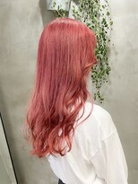 テトヘアー(teto hair)&nbsp;ピンクカラーダブルカラーヘアカラーピンクベージュロングヘア
