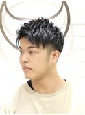 王道刈り上げツーブロックショート爽やかアップバング