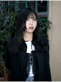 カーキグレージュ×姫カットレイヤー