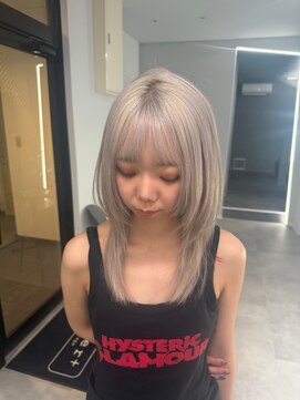 ナンバー 竪町(number+) 透明感カラー★ダブルカラーブリーチミルクティーベージュ