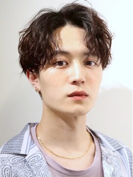 アズ ワン(AS ONE) 韓国ヘアコンマバング韓国マッシュセンターパートフェザーパーマ