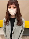 オン眉×オレンジブラウン×ロングヘア