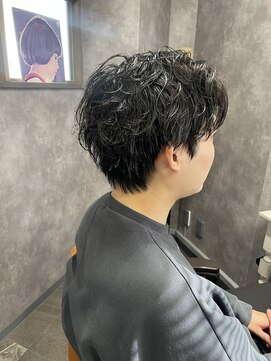 ナナシ(nanac) センターパート　シャドウパーマ