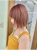 横浜ボブケアブリーチダブルカラータッセルボブレイヤーボブ