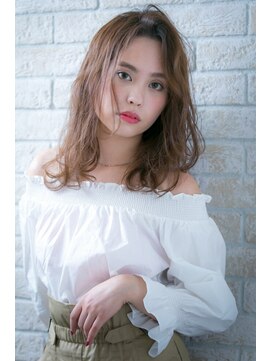 ヘアーアートシフォン 川口東口店(hair art chiffon) 似合わせカットでブルージュカラー&ヴェールウェーブのセミディ