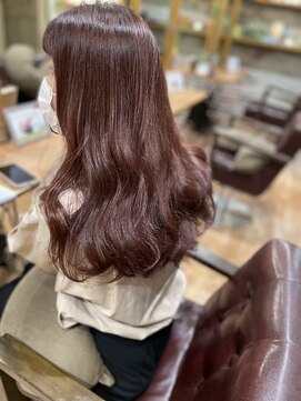 ゴーシェン 津田沼本店(Goshen) コーラルピンク　ふわふわ　ブリーチ無しカラー