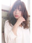 美肌に見える無造作ウェーブロング/マロンベージュ20代30代40代