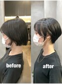 【ボブからバッサリ】まとまるショートに/横浜髪質改善