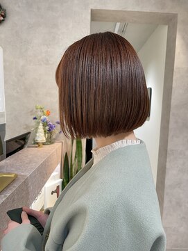 メゾンドイギー(MAISON de IGGY) ミニボブ×マンダリンオレンジ#グレージュカラー#デザインカラー