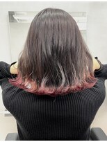 ジエクト カナウ(The Ect canow)&nbsp;韓国風波巻きボブ　カシスピンク　裾カラー