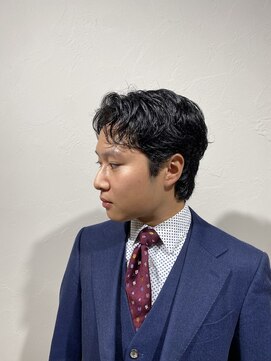 レンゲン(LENGEN) 束感刈り上げビジネス七三ツーブロックアップバング１２１９