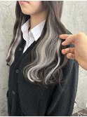 韓国風インナーエクステ/グレージュエクステ/ホワイトアッシュ
