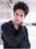 アッシュブラック/スパイキーショート/刈り上げ/ツーブロック