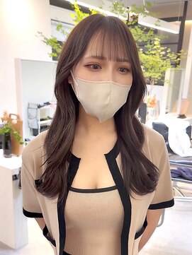 シェルハ(SHELHA) レイヤーカット シースルーバング おくれ毛 グレージュ