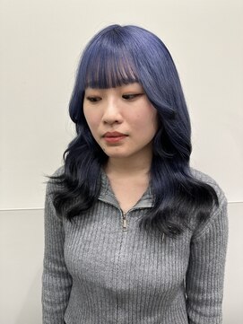 アニュー(A'nyu) ブルーラベンダー／エンドカラールーツカラー姫カットダブルカラ